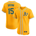 Athletics #15 Seth Brown Player Gold Limited Elite Home Game Gdoa Stitched Jerseys