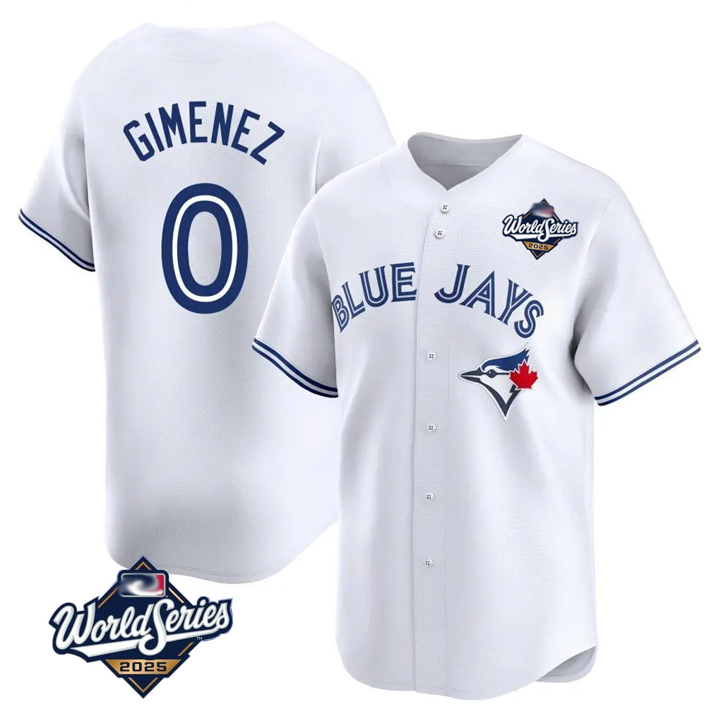 T.Blue Jays #0 Andres Gimenez Player White 2025 World Series Limited Fdoa Stitched Jerseys