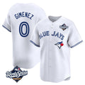 T.Blue Jays #0 Andres Gimenez Player White 2025 World Series Limited Fdoa Stitched Jerseys