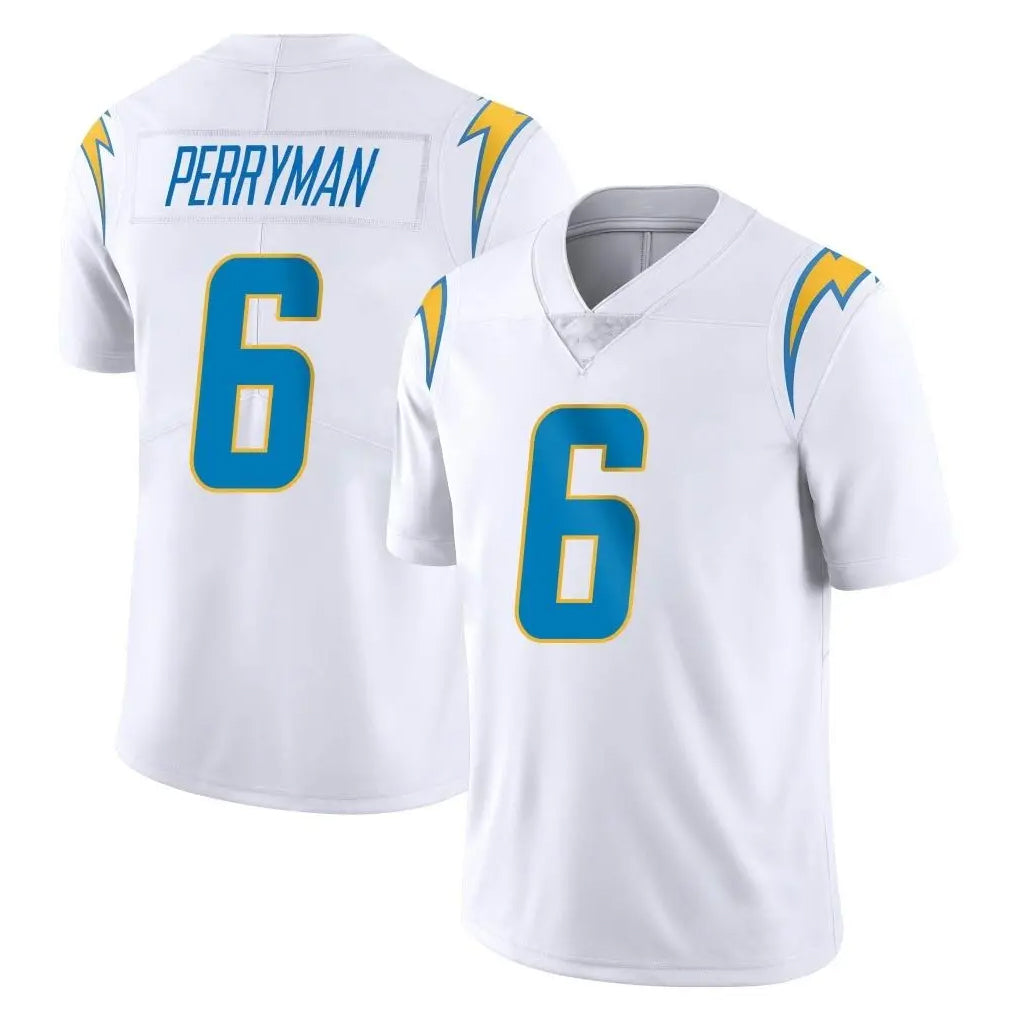 LA.Chargers #6 Denzel Perryman Player White Limited Vapor Untouchable Home Game Gdoa Stitched Jerseys