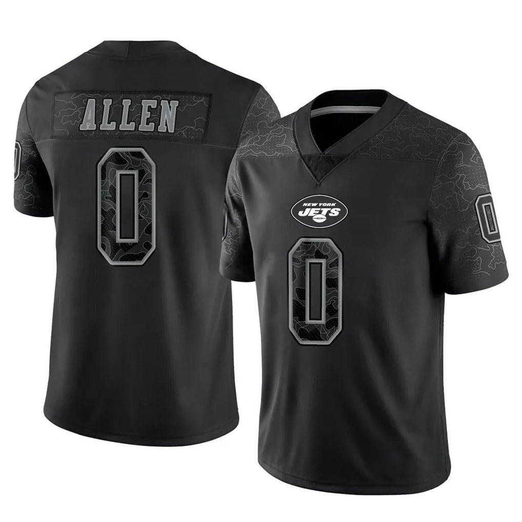 NY.Jets #0 Braelon Allen Player Stealth Black Limited Reflective Home Game Gdoa Stitched Jerseys