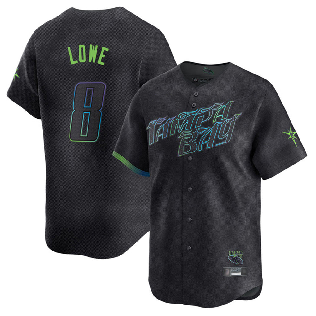 T.Bay Rays #8 Brandon Lowe Player Black City Connect Home Limited Fdoa Stitched Jerseys