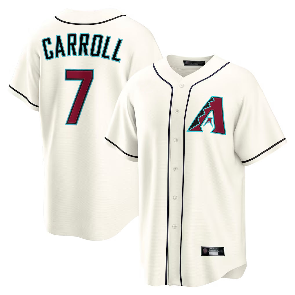 A.Diamondbacks #7 Corbin Carroll Player Cream Home Game Gdoa Stitched Jerseys