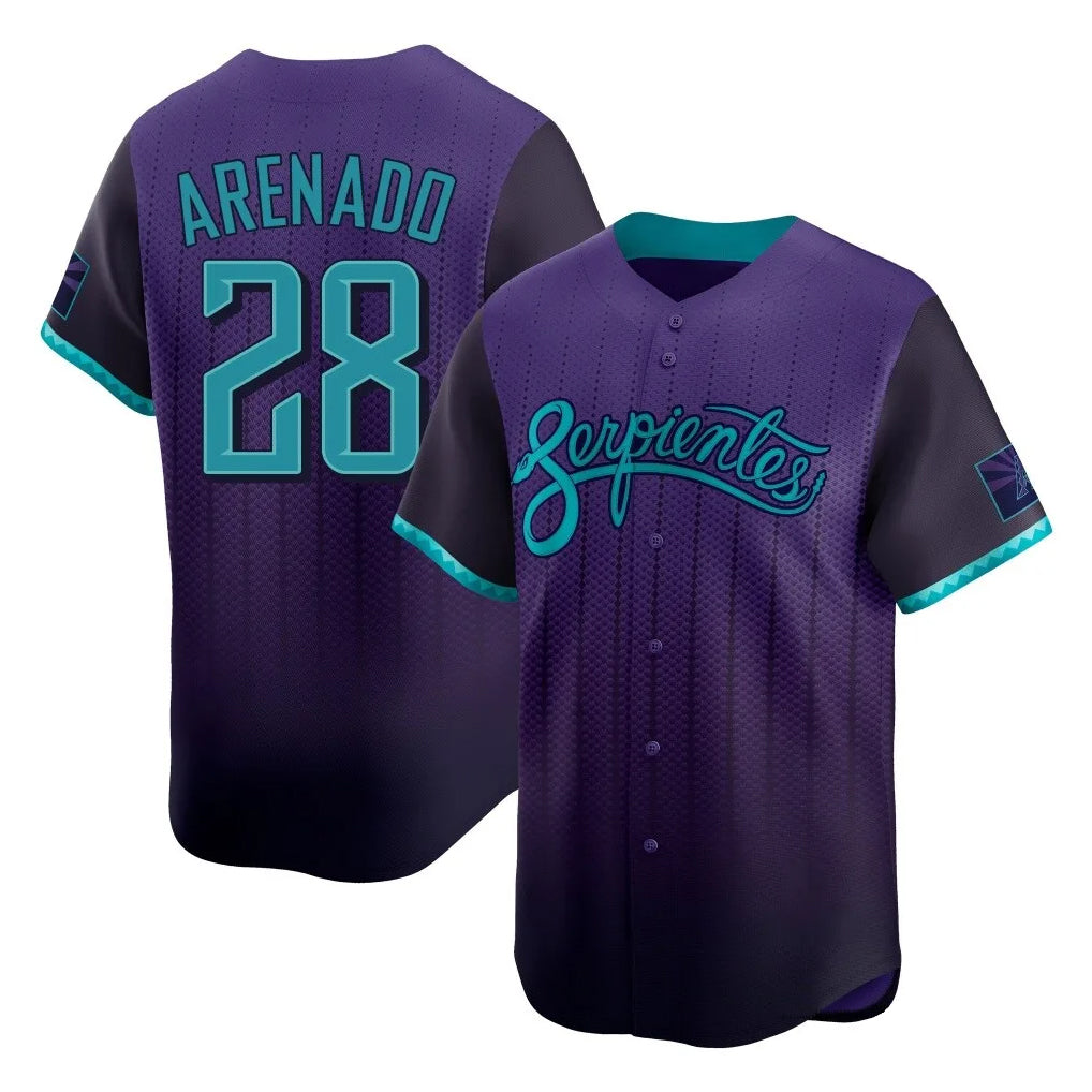 A.Diamondbacks #28 Nolan Arenado Player Purple City Connect Limited Home Game Gdoa Stitched Jerseys