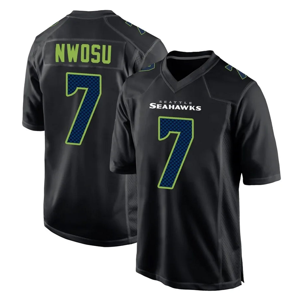 S.Seahawks #7 Uchenna Nwosu Player Black Limited Fashion Home Game Gdoa Stitched Jerseys