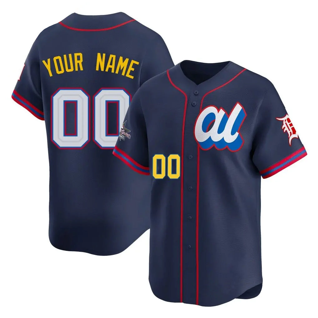 Custom D.Tigers Navy American League All-Star Edition Limited Home Game Any Name & Number Gdoa Stitched Jerseys