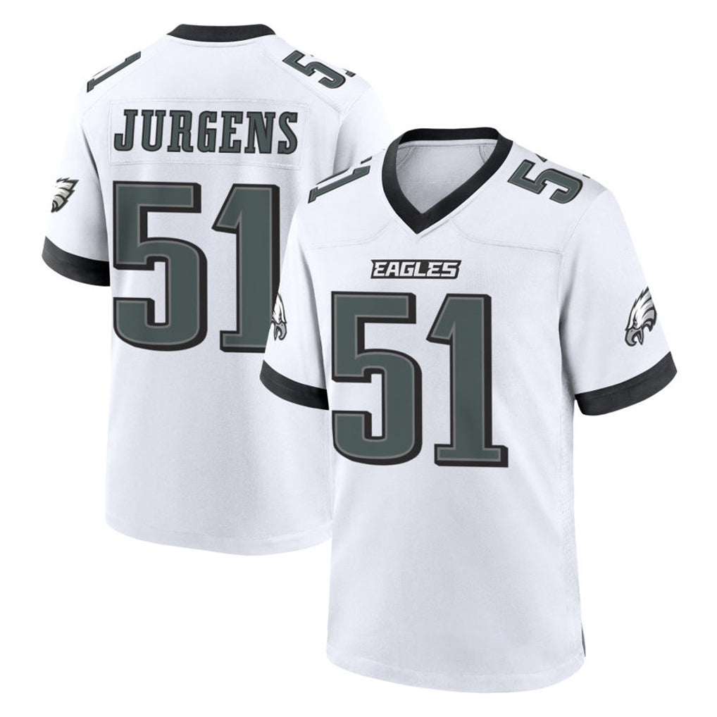 P.Eagles #51 Cam Jurgens Player White Game Home Gdoa Stitched Jerseys