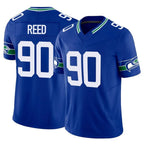 S.Seahawks #90 Jarran Reed Player Royal Limited Throwback Vapor F.U.S.E. Home Game Gdoa Stitched Jerseys