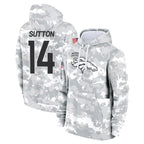 D.Broncos #14 Courtland Sutton Player Arctic Camo Salute to Service Hoodies Limited Game Gdoa Stitched Jerseys