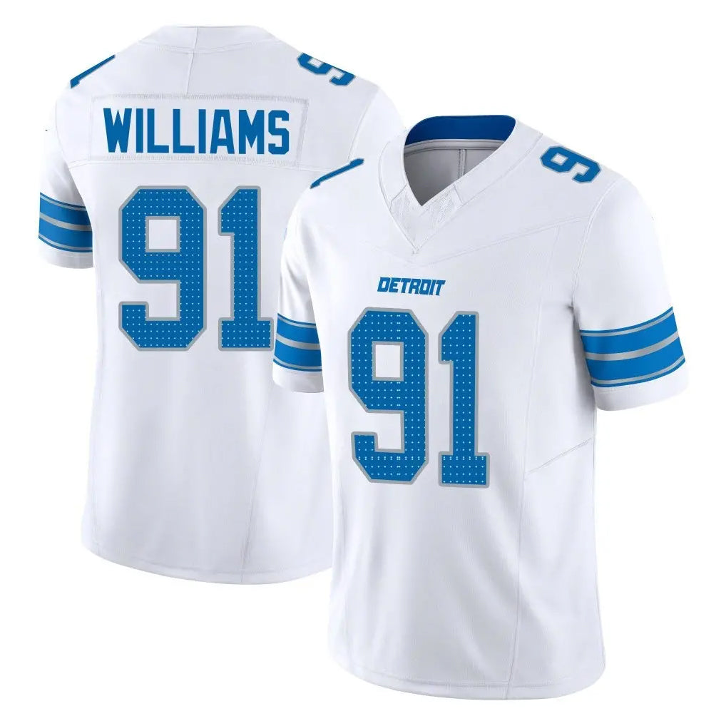 D.Lions #91 Tyleik Williams Player White Limited Vapor F.U.S.E. Alternate Home Game Gdoa Stitched Jerseys
