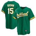 Athletics #15 Seth Brown Player Kelly Green Home Game Gdoa Stitched Jerseys