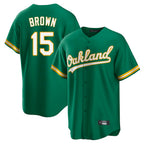 Athletics #15 Seth Brown Player Kelly Green Home Game Gdoa Stitched Jerseys