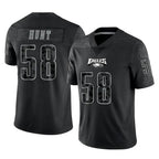 P.Eagles #58 Jalyx Hunt Player Black Reflective Limited Home Game Gdoa Stitched Jerseys