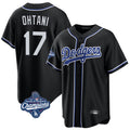 LA.Dodgers #17 Shohei Ohtani Player Black World Series Meet Carbon Limited Home Fdoa Stitched Jerseys