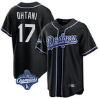 LA.Dodgers #17 Shohei Ohtani Player Black World Series Meet Carbon Limited Home Fdoa Stitched Jerseys