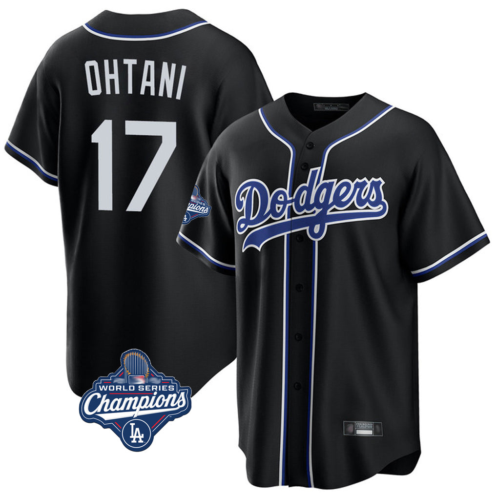 LA.Dodgers #17 Shohei Ohtani Player Black World Series Meet Carbon Limited Home Fdoa Stitched Jerseys