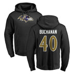 B.Ravens #40 Teddye Buchanan Player Black Pullover Hoodie Gdoa Stitched Jerseys