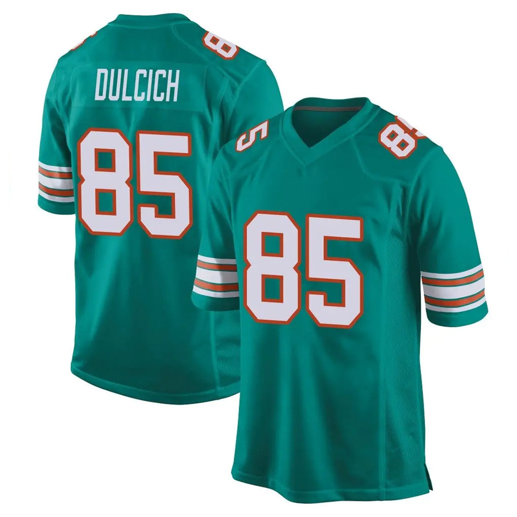 M.Dolphins #85 Greg Dulcich Player Aqua Alternate Home Game Gdoa Stitched Jerseys
