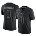 NE.Patriots #0 Christian Gonzalez Player Black Reflective LImited Home Game Gdoa Stitched Jerseys
