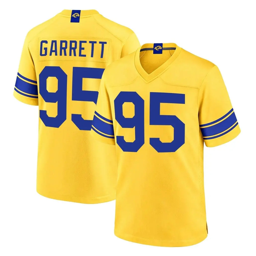 LA.Rams #95 Myles Garrett Player Gold Classic Sol Home Game Gdoa Stitched Jerseys