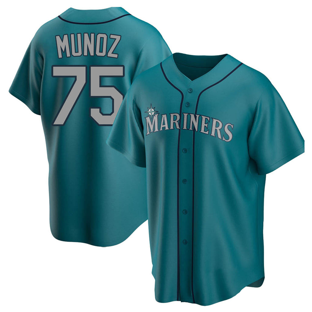 S.Mariners #75 Andres Munoz Player Teal Home Game Fdoa Stitched Jerseys