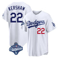 LA.Dodgers #22 Clayton Kershaw Player White World Series Meet Home Game Fdoa Stitched Jerseys