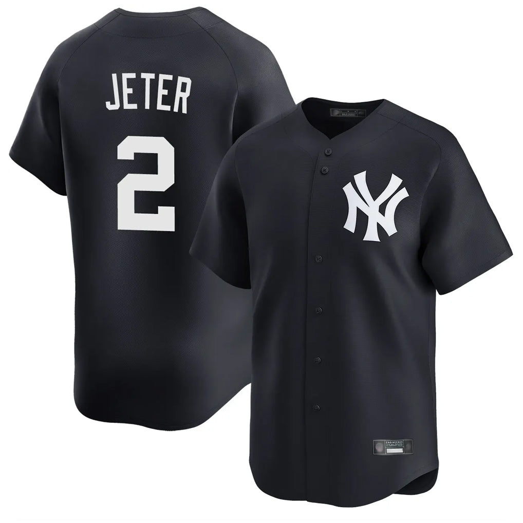 NY.Yankees #2 Derek Jeter Player Navy Limited Home Fdoa Stitched Jerseys