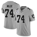 LV.Raiders #74 Kolton Miller Player Gray Vapor Limited Home Game Gdoa Stitched Jerseys