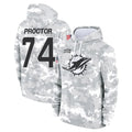 M.Dolphins #74 Kadyn Proctor Player Arctic Camo Salute to Service Hoodies Limited Game Gdoa Stitched Jerseys