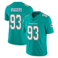 M.Dolphins #93 Zeek Biggers Player Aqua Limited Vapor Untouchable Home Game Gdoa Stitched Jerseys