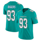 M.Dolphins #93 Zeek Biggers Player Aqua Limited Vapor Untouchable Home Game Gdoa Stitched Jerseys