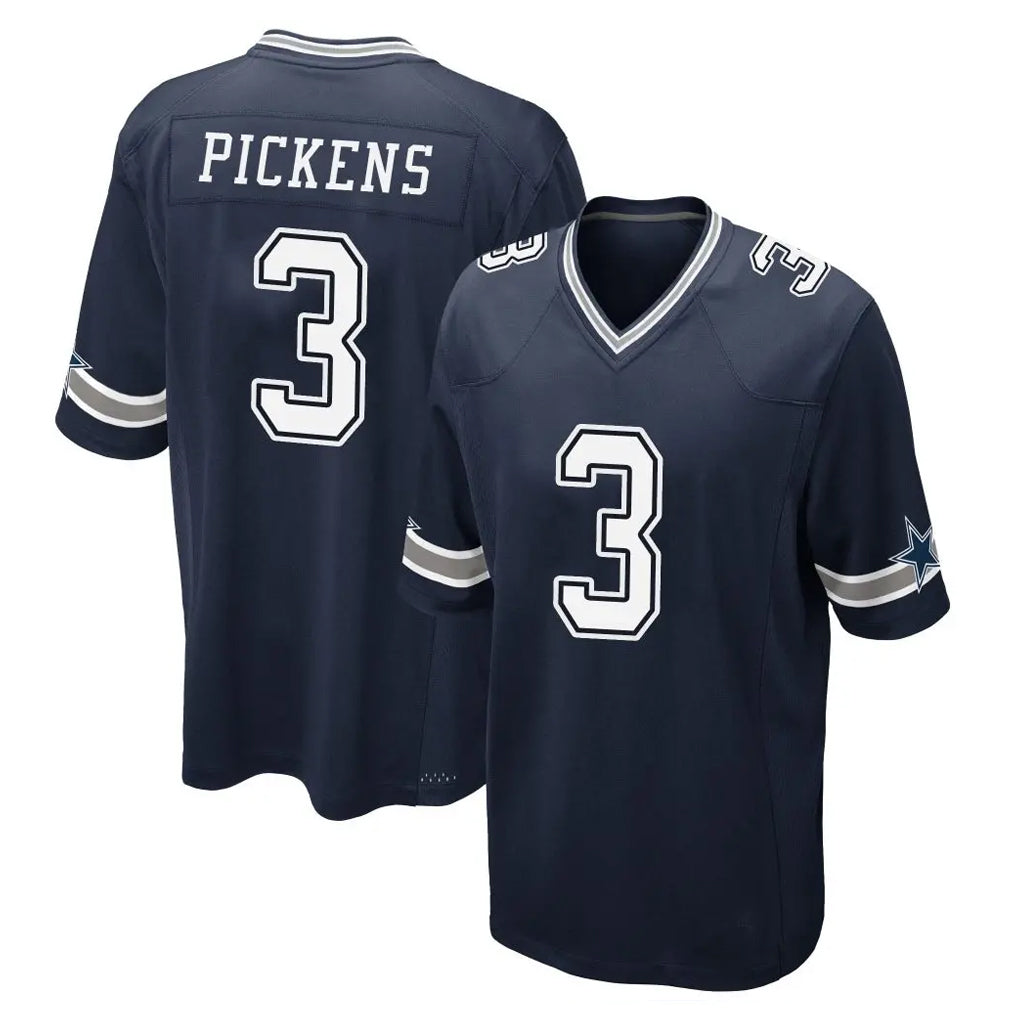 D.Cowboys #3 George Pickens Player Navy Home Game Gdoa Stitched Jerseys