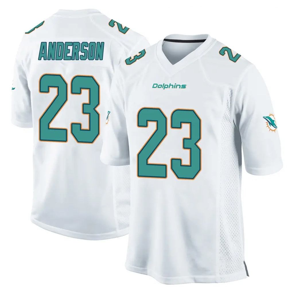 M.Dolphins #23 Zayne Anderson Player White Home Game Gdoa Stitched Jerseys
