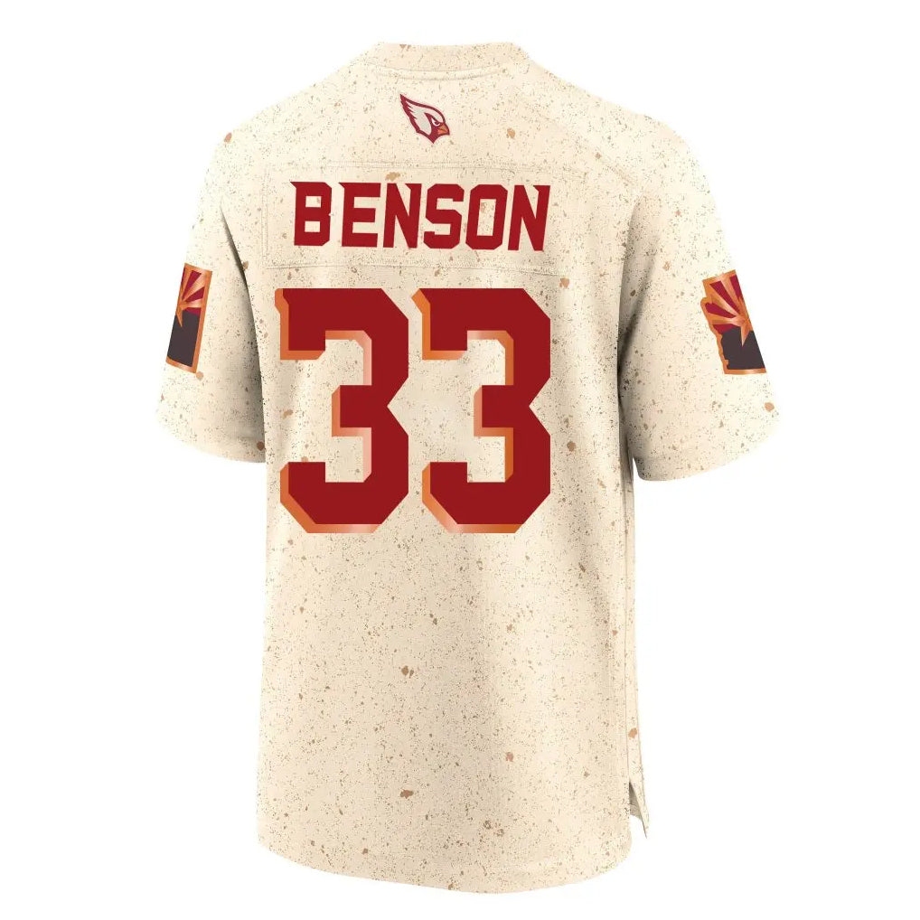 A.Cardinals #33 Trey Benson Player Cream Rivalries Collection Game Gdoa Stitched Jerseys
