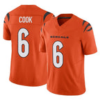 C.Bengals #6 Brian Cook Player Orange Vapor F.U.S.E. Limited Home Game Gdoa Stitched Jerseys