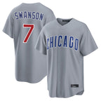 C.Cubs #7 Dansby Swanson Player Gray Home Game Gdoa Stitched Jerseys