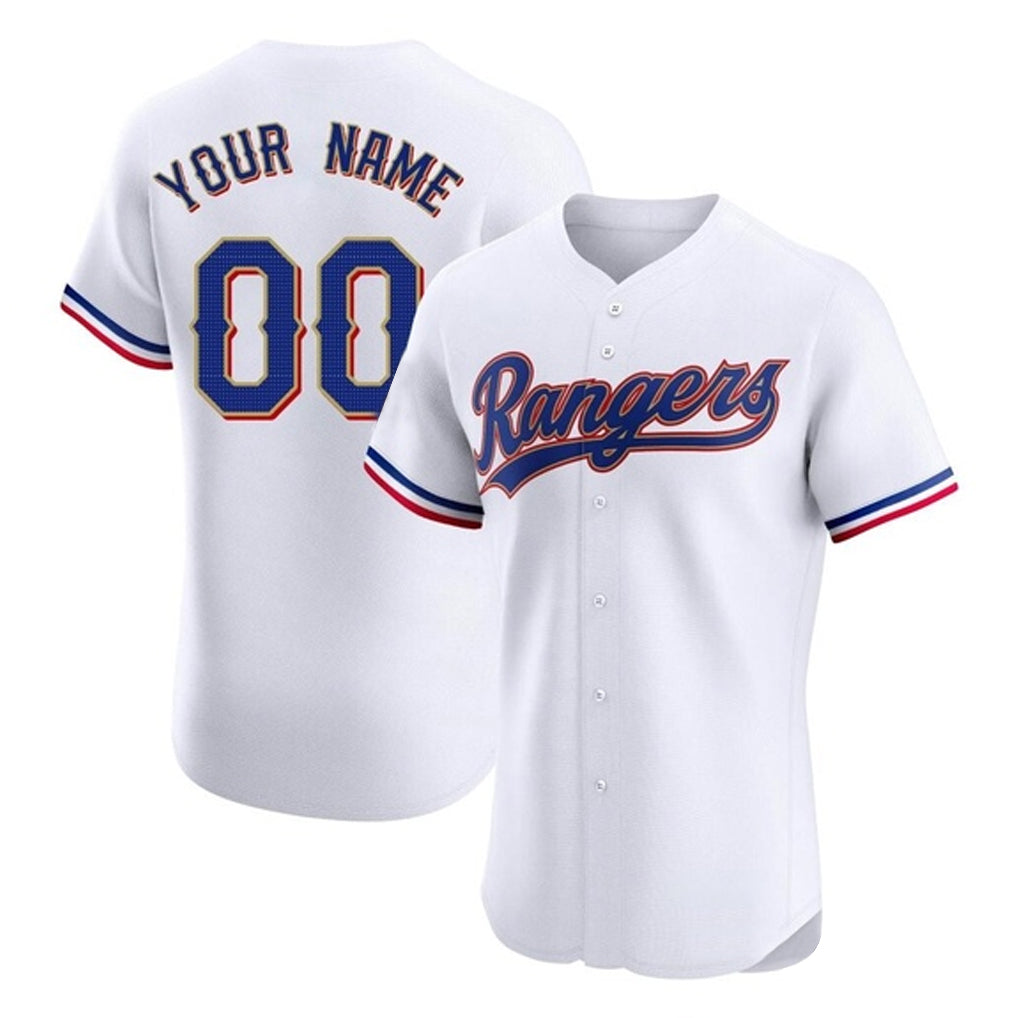 Custom T.Rangers White Gold Collection Limited Elite Home Game Any Name & Number Gdoa Stitched Jerseys