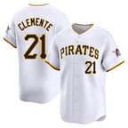 P.Pirates #21 Roberto Clemente Player White Home Limited Fdoa Stitched Jerseys