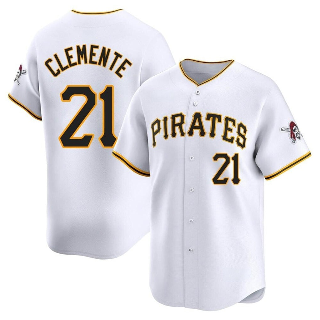P.Pirates #21 Roberto Clemente Player White Home Limited Fdoa Stitched Jerseys