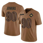 C.Bengals #90 Kris Jenkins Jr Player Brown Salute to Service Limited Gdoa Stitched Jerseys