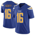 LA.Chargers #16 J.K. Scott Player Royal Limited Color Rush Vapor Untouchable Home Game Gdoa Stitched Jerseys