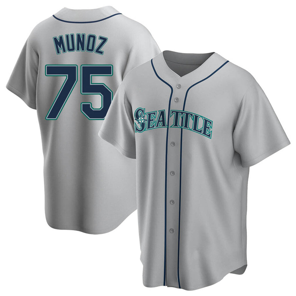 S.Mariners #75 Andres Munoz Player Gray Home Game Fdoa Stitched Jerseys