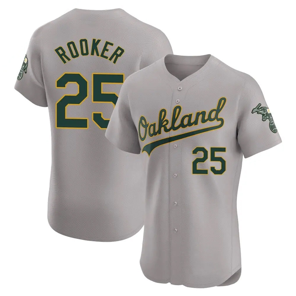 Athletics #25 Brent Rooker Player Gray Road Limited Elite Home Game Gdoa Stitched Jerseys