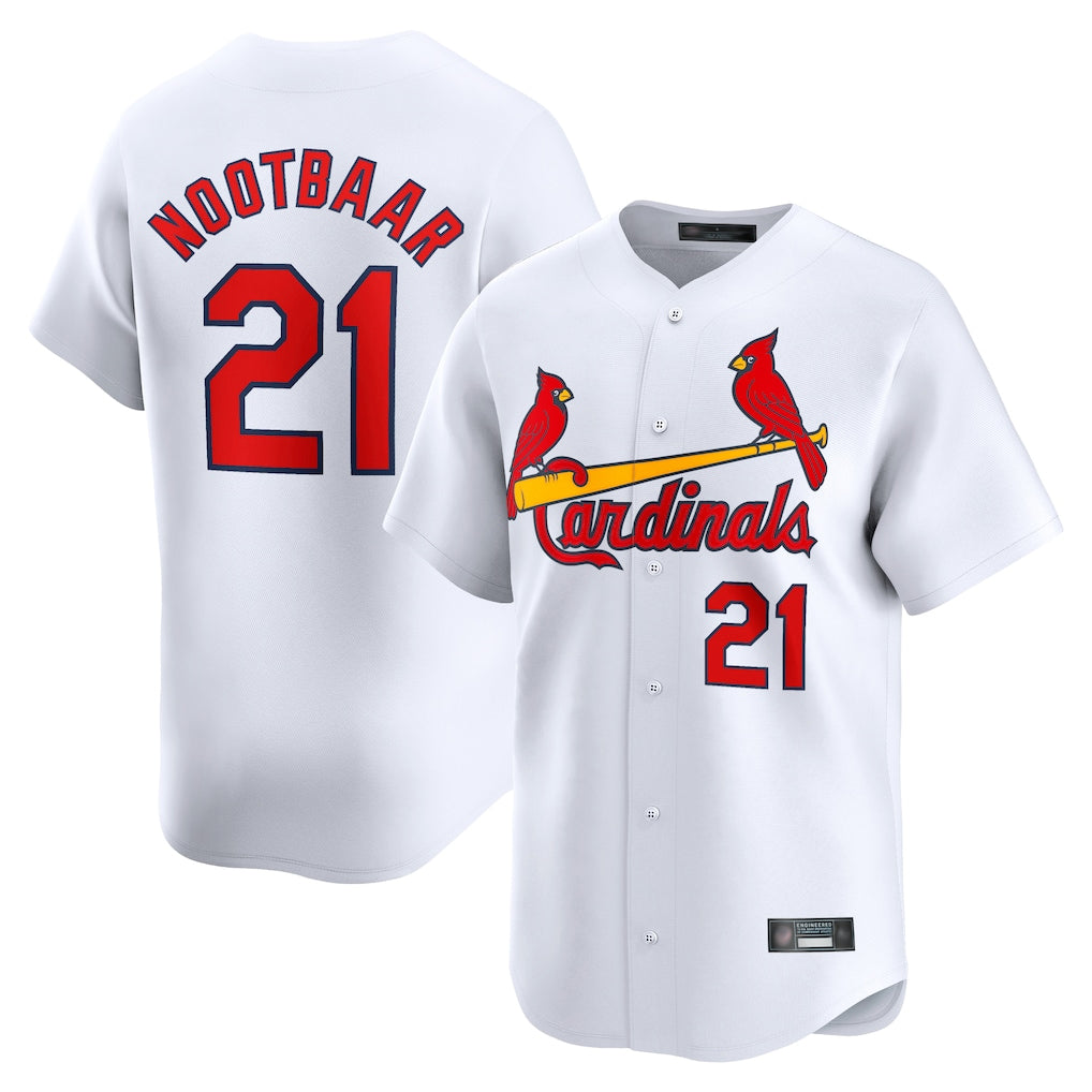 St. Louis Cardinals #21 Lars Nootbaar Player White Home Limited Fdoa Stitched Jerseys
