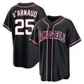 LA.Angels #25 Travis d'Arnaud Player Black Fashion Out Home Game Fdoa Stitched Jerseys