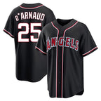 LA.Angels #25 Travis d'Arnaud Player Black Fashion Out Home Game Fdoa Stitched Jerseys