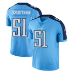 T.Titans #51 Austin Schlottmann Player Light Blue Limited Color Rush Home Game Gdoa Stitched Jerseys