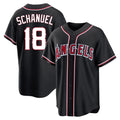 LA.Angels #18 Nolan Schanuel Player Black Fashion Out Home Game Fdoa Stitched Jerseys