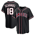 LA.Angels #18 Nolan Schanuel Player Black Fashion Out Home Game Fdoa Stitched Jerseys