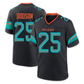 M.Dolphins #25 Tyrel Dodson Player Black Pitch Rivalries Collection Home Game Gdoa Stitched Jerseys
